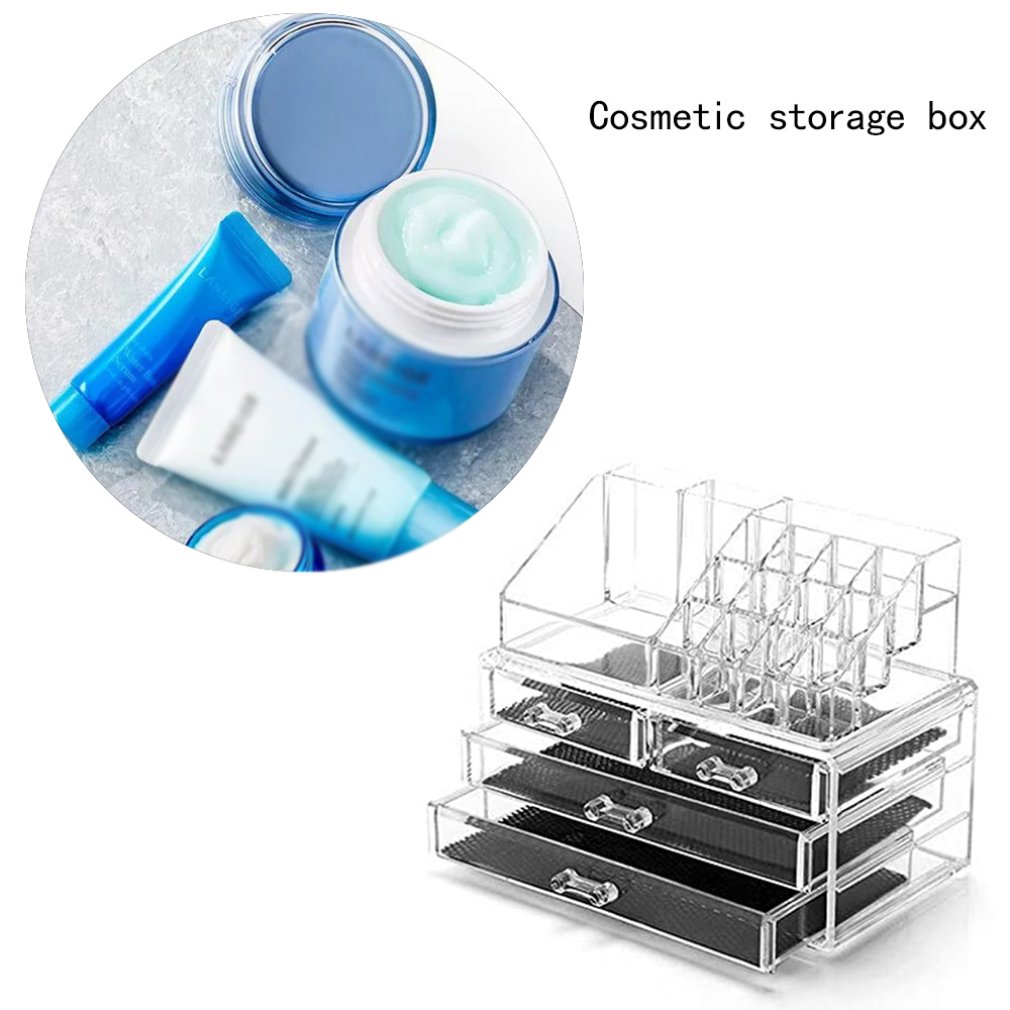 Tiroir en plastique Transparent Transparent, organiseur de bureau boîte de rangement de bureau, organiseur acrylique pour le maquillage et les cosmétiques mallette de rangement