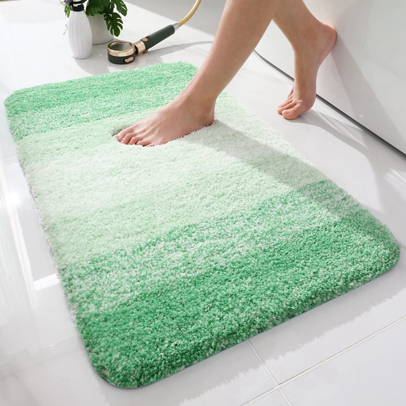 Olanly-alfombrilla de baño de lujo, alfombra absorbente de microfibra para baño, alfombrilla para pies de ducha, suelo suave antideslizante para sala de estar, decoración de alfombras de felpa: 800mm x 800mm / Verde militar