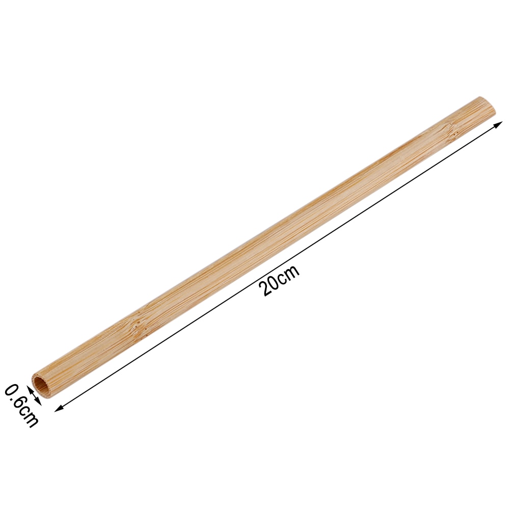 Sorbetes reutilizables de bambú orgánico 10 Uds. Con cepillo de fibra de coco 20cm 8 "pajita para beber, bolsa de pajita Biodegradable para niños y adultos: A4