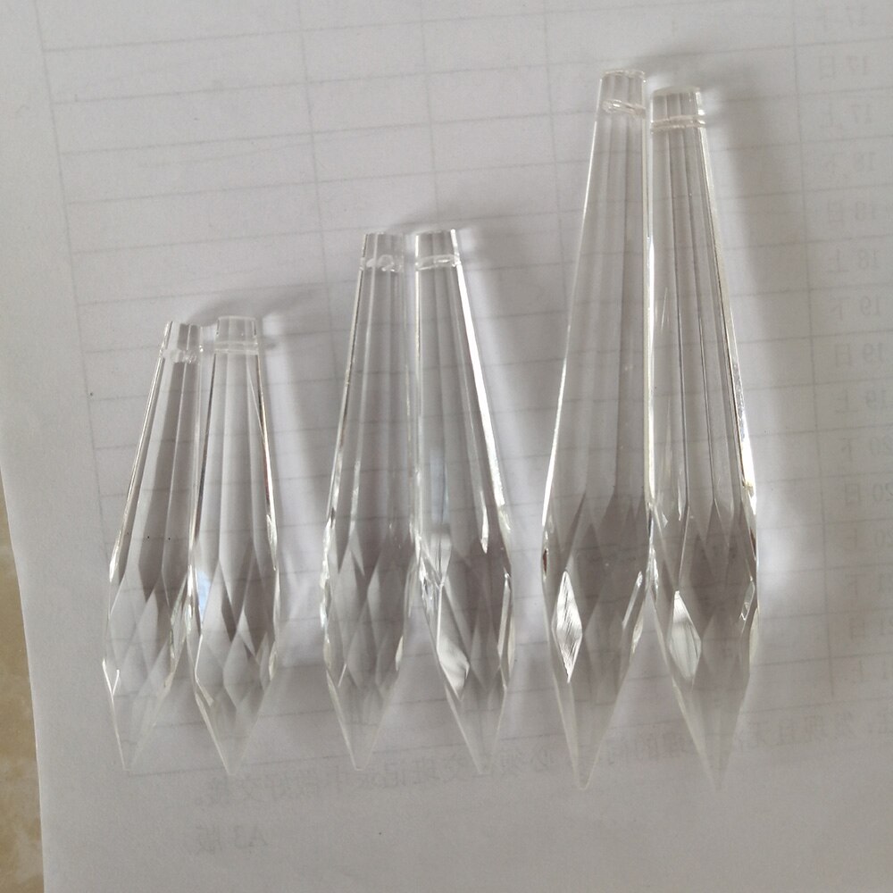 Camal 10 stk 63mm 75mm 100mm mangefasettert istap u krystall anheng prisme lampe hengende lysekrone suncatcher bryllupsfest