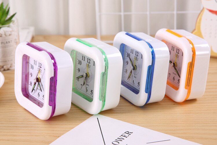 alarm clock Pocket Plastic Alarm Clock Student Home Pure Silent Alloy Stainless Steel Alarm Clock Desk Home Decor