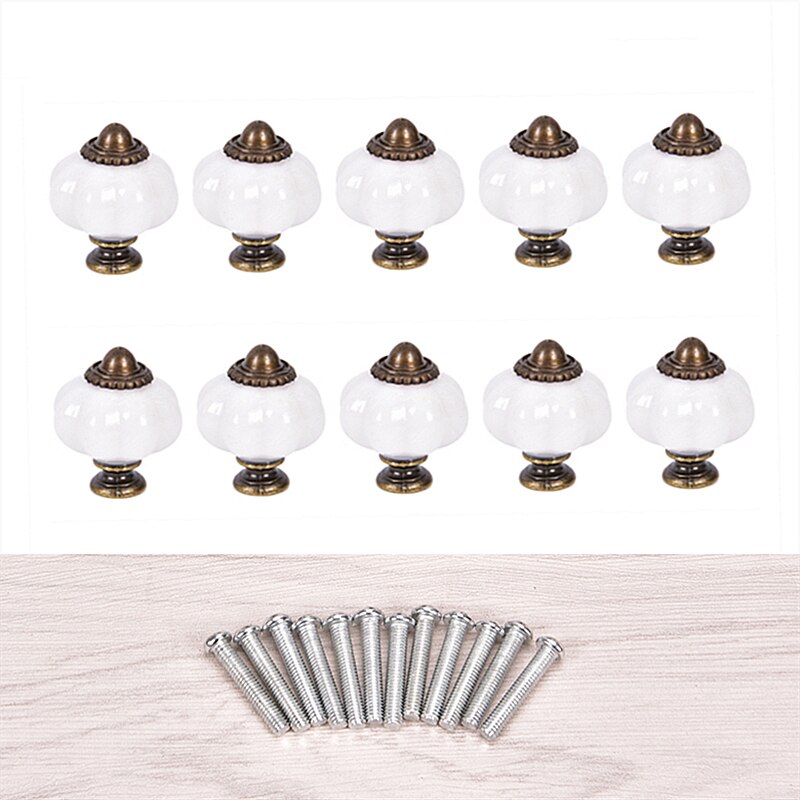 10 Teile/los Jahrgang Möbel Griff Tür Knöpfe Schublade Schrank Küche ziehen Griff Kürbis Keramik Schrank Griffe retro Hardware-