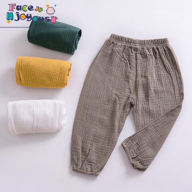 Flickor bomullsbyxor barn byxor babykläder pojkar bloomers ren färg barn casual leggings byxor vår höst
