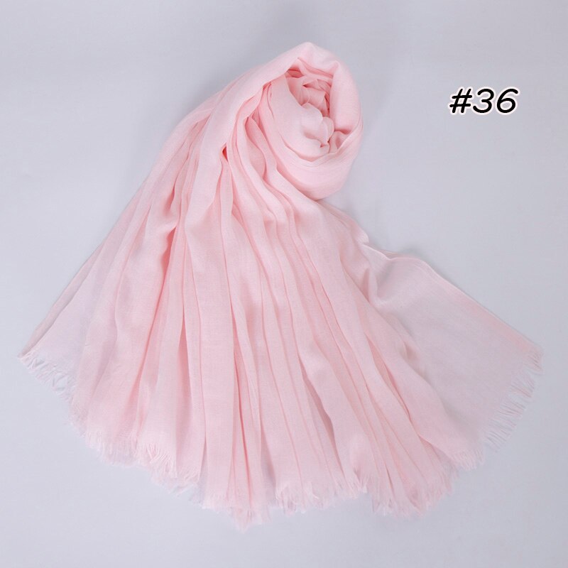 Premium Linen Cotton Hijab Scarf Women Muslim Hijab Large Size Plain Fringe Shawl Tassel Wraps Headband Long Scarves 190X100cm: PEACOCK BLUE