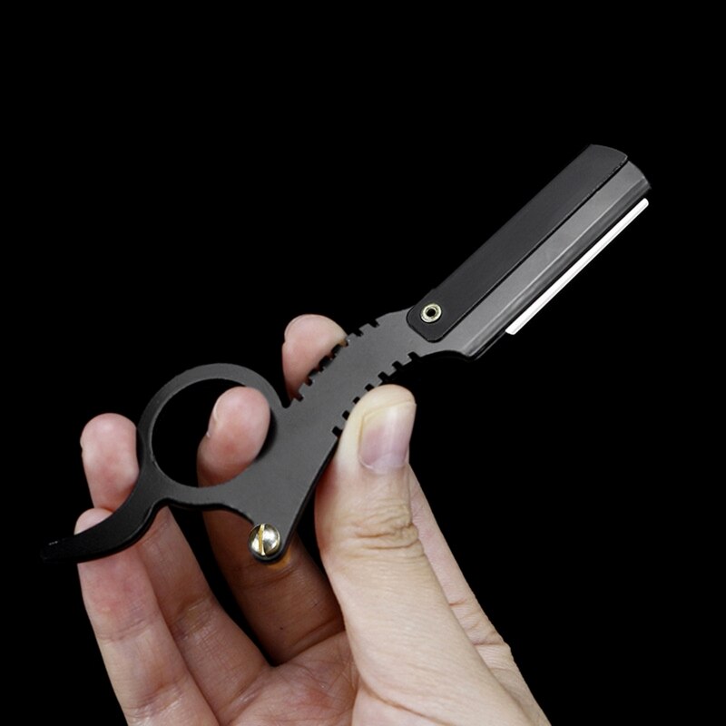 Straight Edge Barber Razor Haircut Beard Shaving Manual Depilation 2022: Green