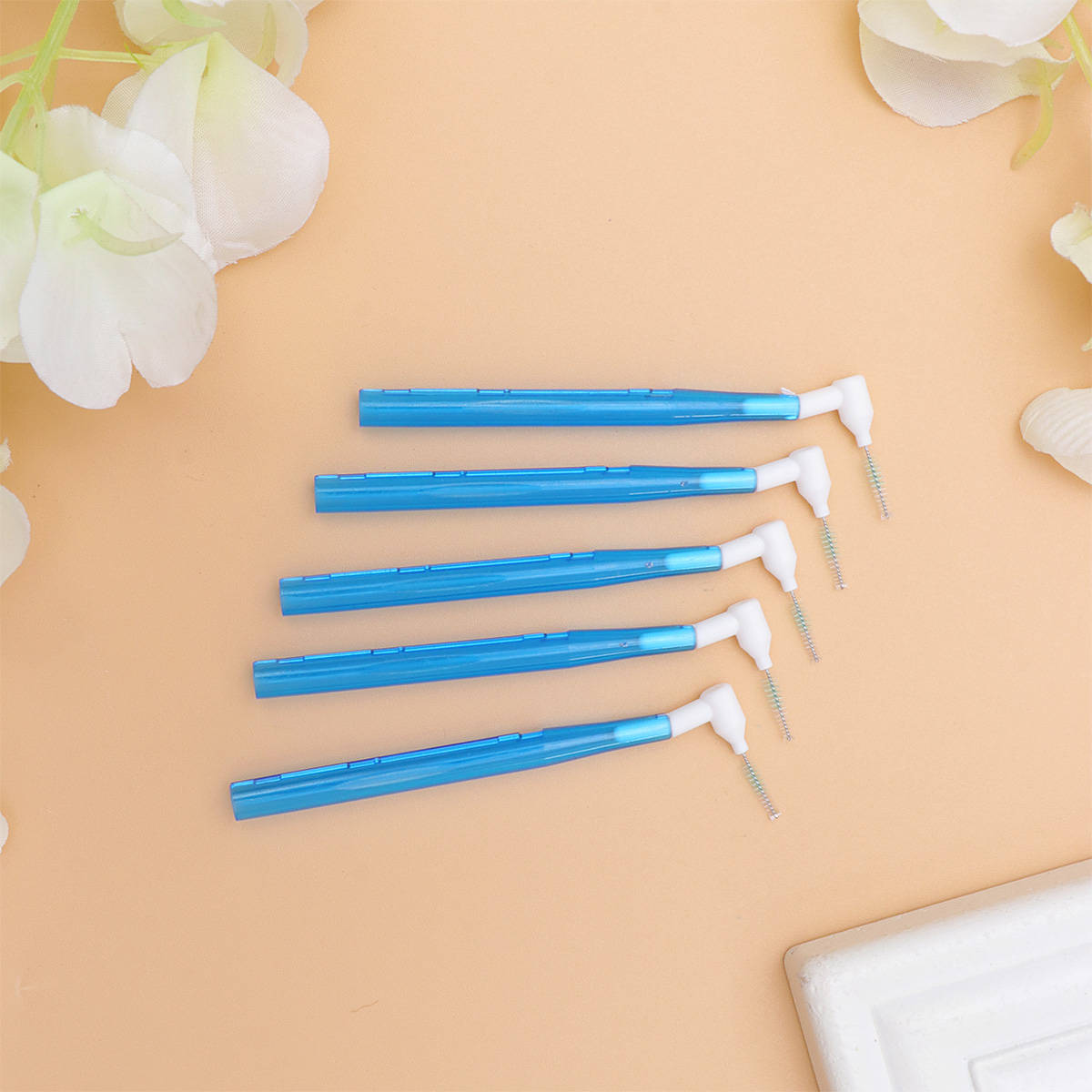 35pcs Interdental Brush Cleaning Tooth Gap Orthodontic L-Shaped Interdental Brushes