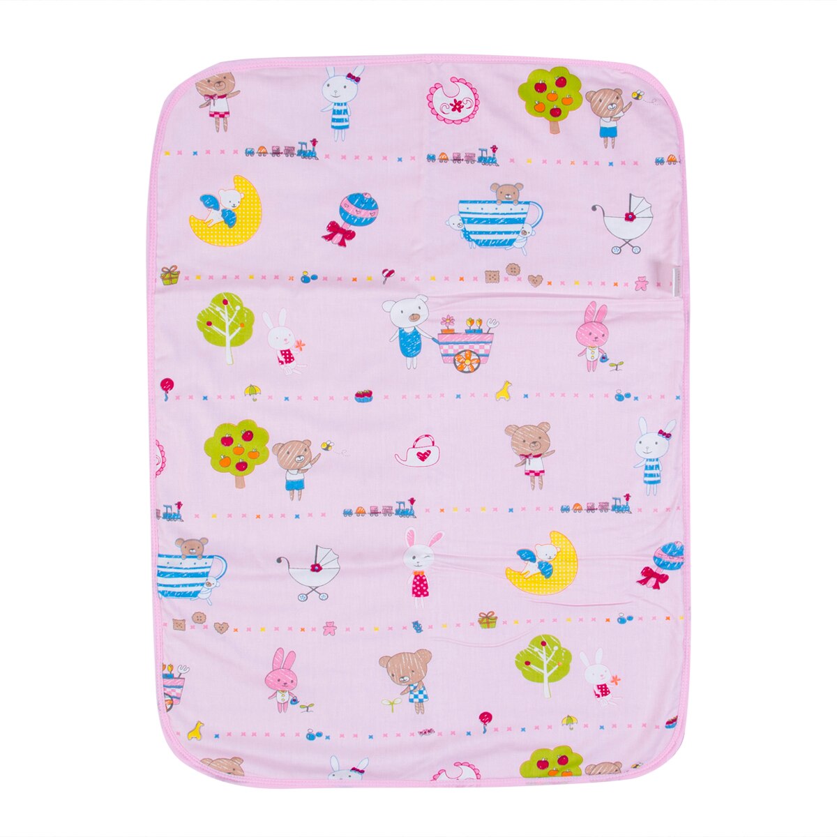 estilo de pañales para bebés, almohadillas cambiantes para pañales, alfombrilla impermeable para ropa de cama: Pink M