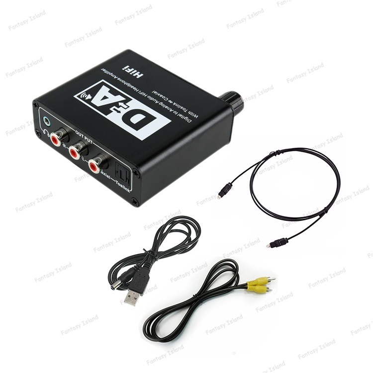 HW-30DA Digital to analog fiber converter coaxial to 5.1 channel audio decoder 3.5 headphone with adjustment: PackageAUSPLUG