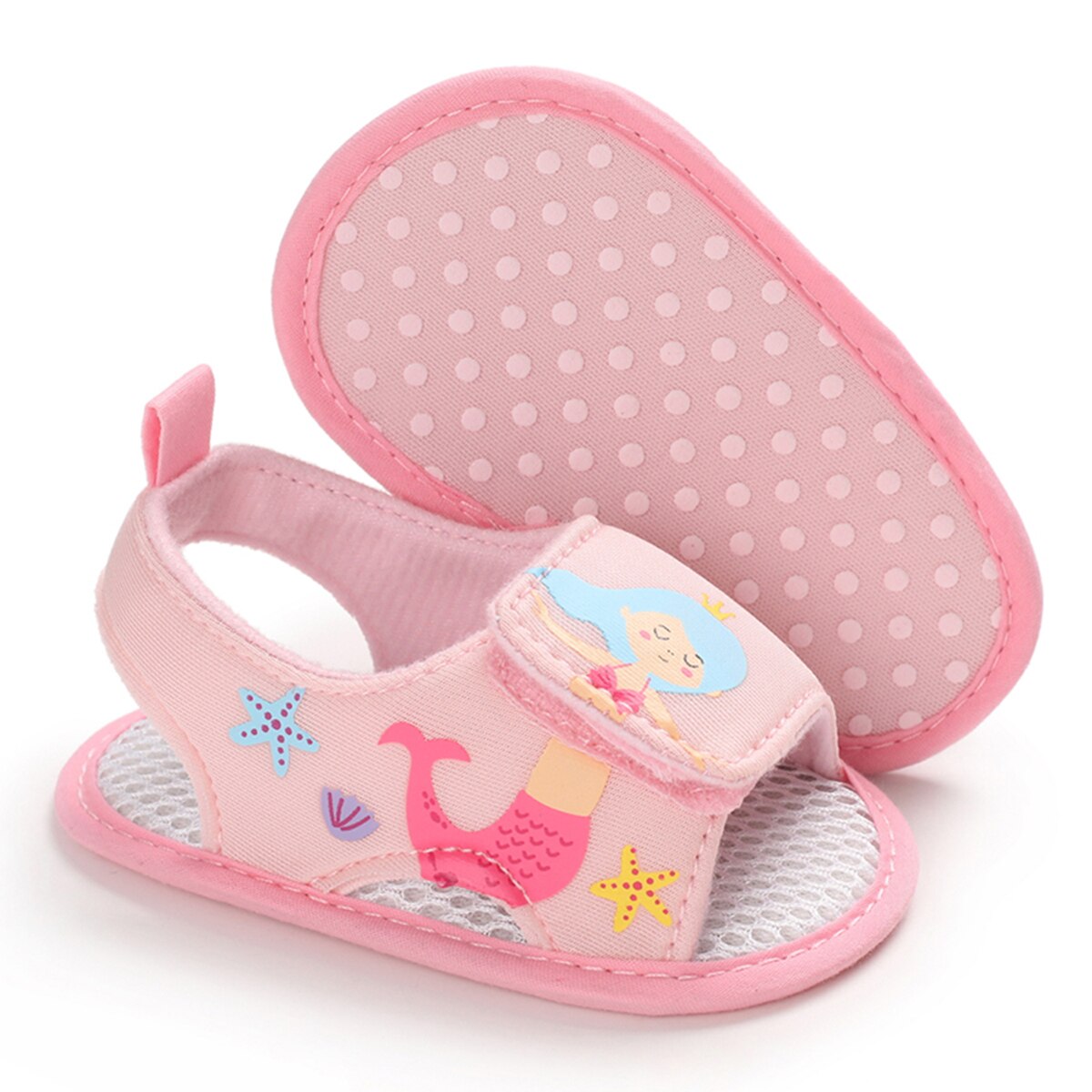 Schattige babymeisjes zomer cartoon olifant patroon zachte zool schoenen peuter sandalen 0-18m: Roze / 0-6 maanden