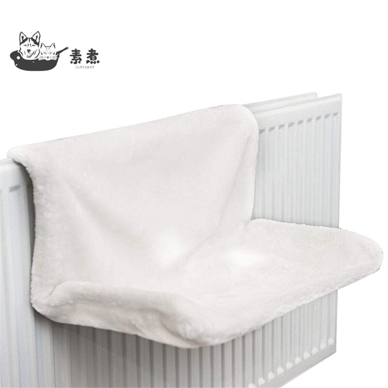 Lit radiateur de luxe pour chat et chat, lit suspendu pour animaux de compagnie, panier en polaire, hamac, cadre en métal et fer