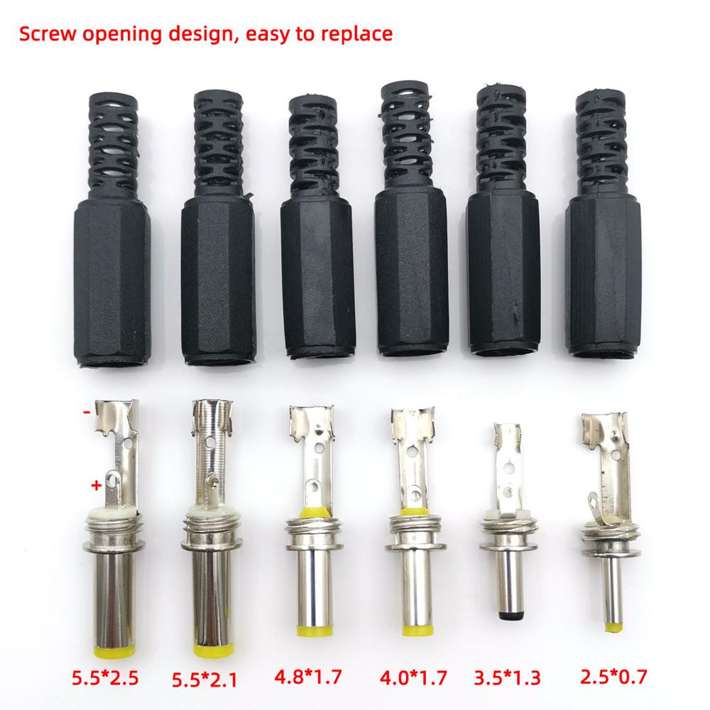5Stck 2,5*0,7 3,5*1,3mm 4,0*1,7mm 4,8*1,7mm 5,5*2,1mm 5,5mm X 2,5mm Männlich Jack DC Energie Steckdose Jack Adapter Adapter Stecker