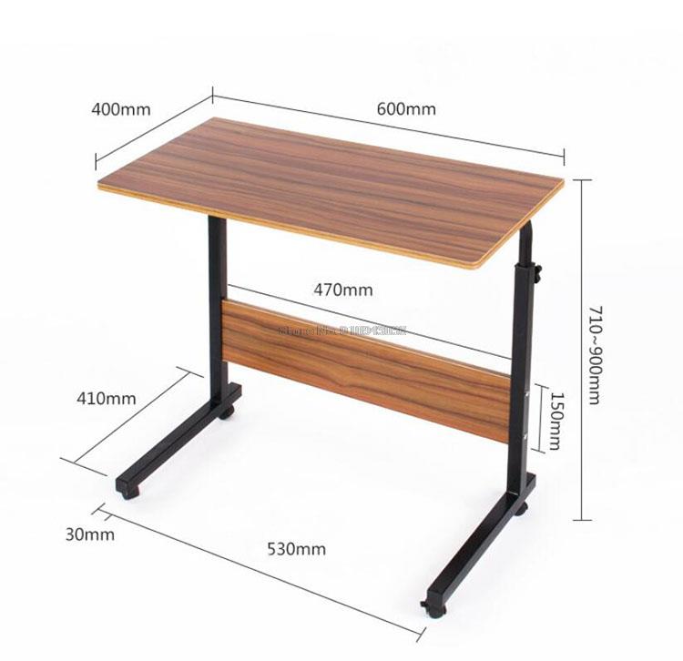 Adjustable Computer Desk with Wheels Portable Laptop Desk Rotate Notebook Bed SofaTable Can be Lifted Standing Desk