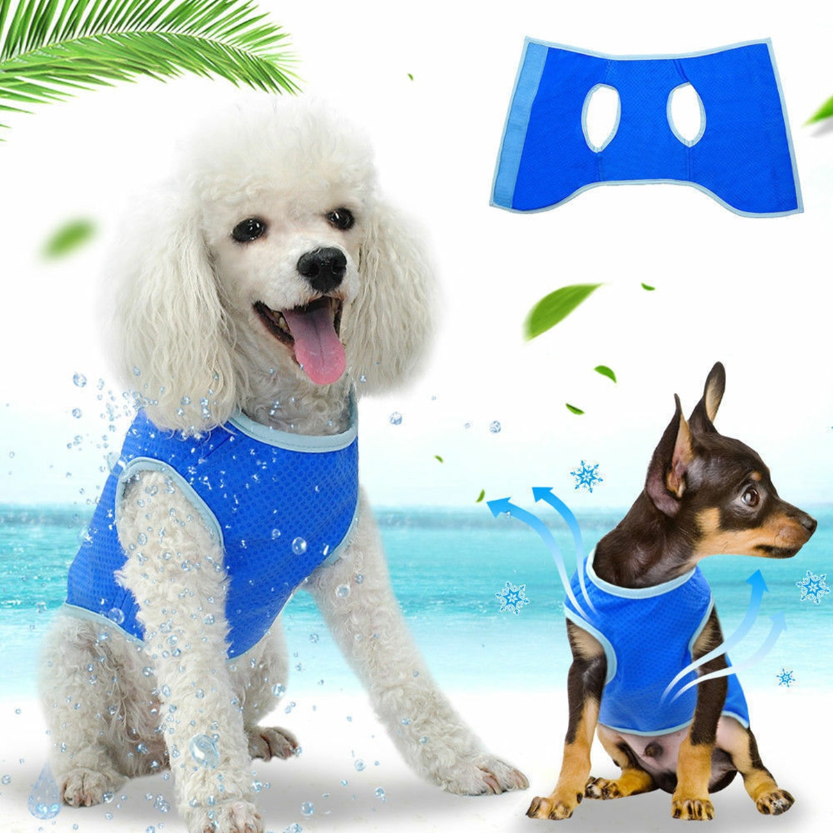 S-XL Pet Cooling Vest Cool Cooling Sleeveless Jacket Coat For Dog Puppy Cat Comfortable Puppy Dog Vests Pets Clothes