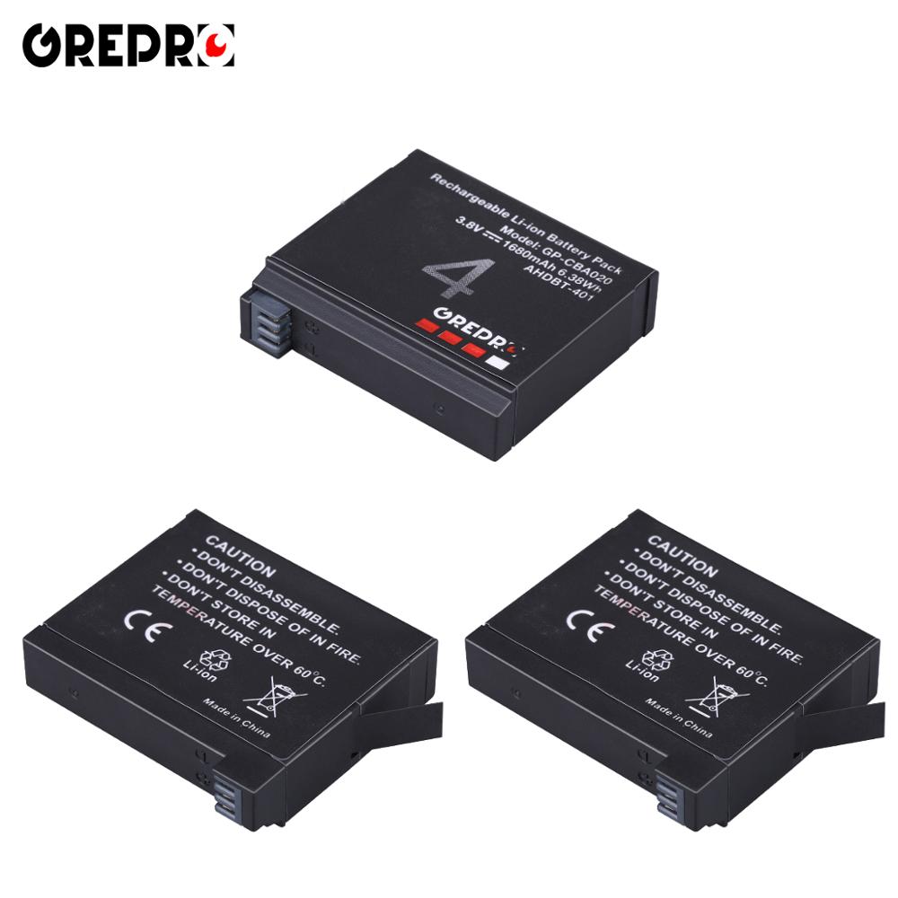3 st 1680 mah gopro hero 4 ahdbt -401 batteri+ led 3- platser usb-laddare för gopro hero 4 gopro ahdbt -401 actionkamera batteri