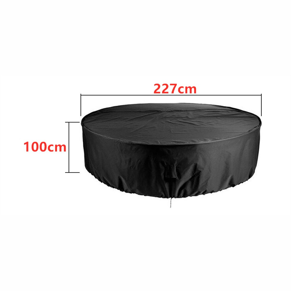 Multifunktionelt rundt udendørs svømmebassin dæksel regntæt støvkasse have vandtæt uv-bevis anti-skrald udendørs padling: 227cm x 100cm