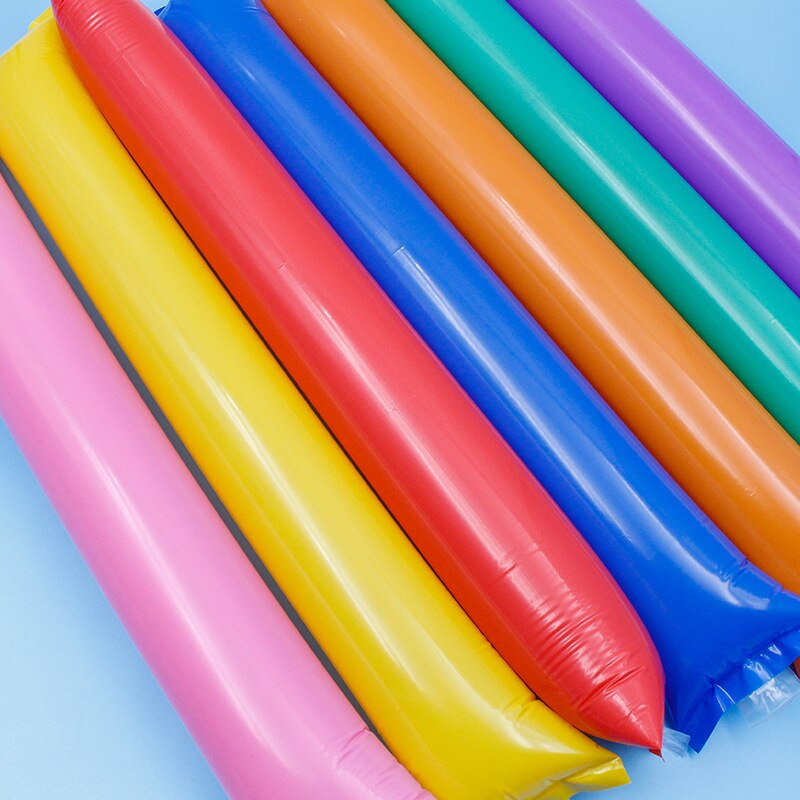 10 Pcs Colorful Inflatable Stick For Sports Events Plastic Thunder Clapper Cheerleading Props Party Game Supplies