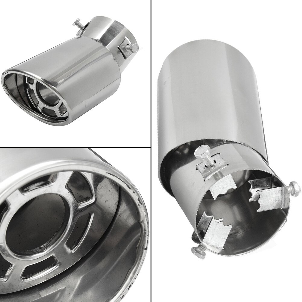 Universal Car Exhaust Tail Pipe Stainless Steel Round Auto Trim Rear Tail Throaty Exhaust Muffler Pipe