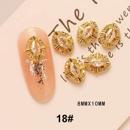 Bijoux en métal pour ongles, breloques en diamant, décoration pour manucure, 5 pièces