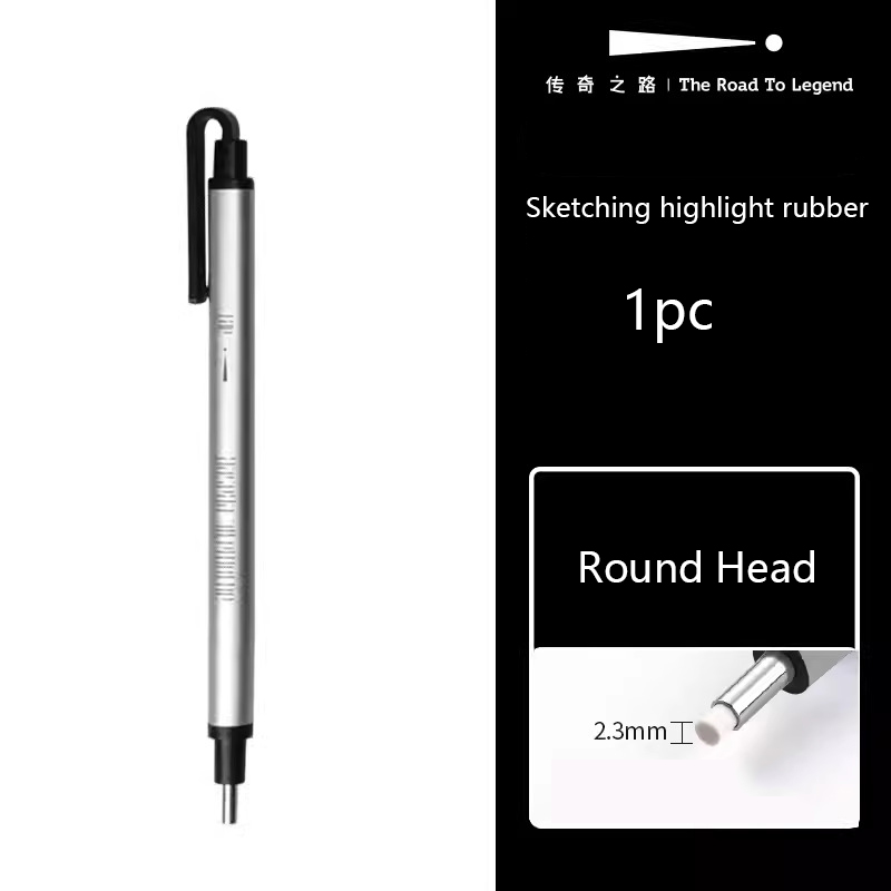 Pen Style Pencil Eraser Retractable Mechanical Eraser Square & Round Tip Stationery Art Supplies for Drawing Artist Kids Writing: Red