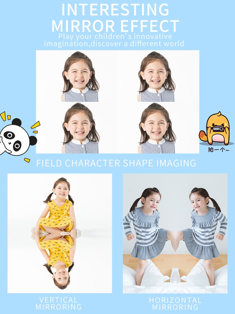Toy Camera Mini Camera Kids Toys Cartoon Digital Camera Baby Toys 12.0M with 2.0 Inch IPS Screen Children Educational Toys