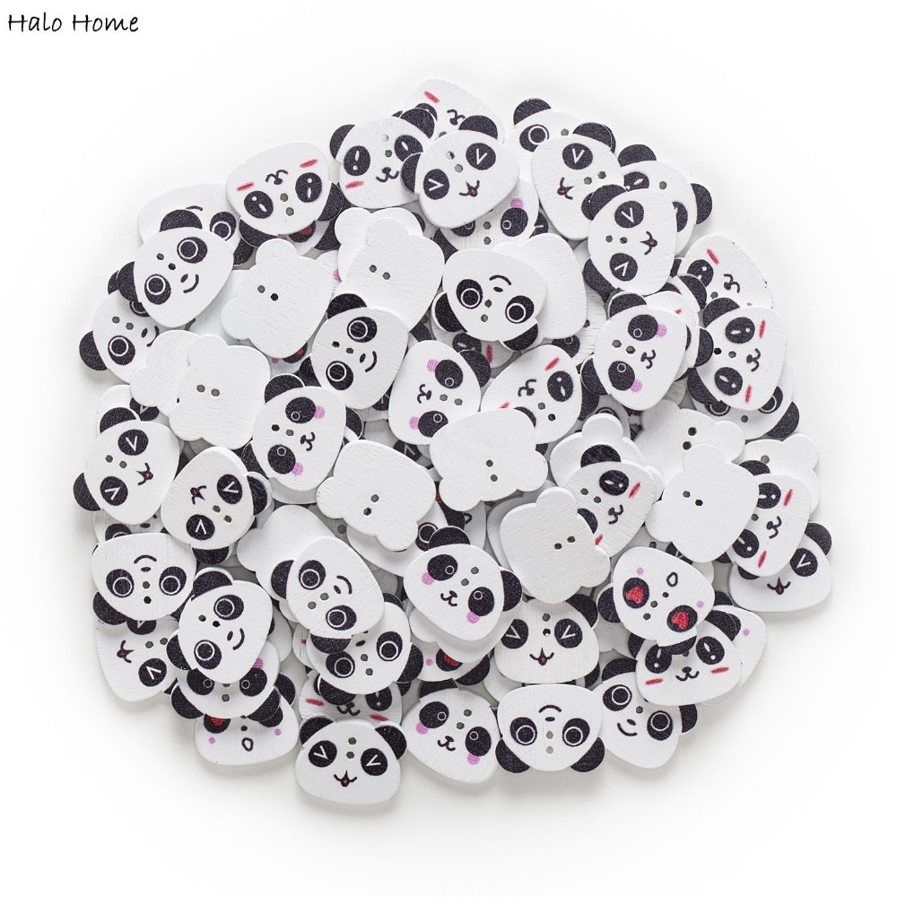 30 stk panda træ knapper til syning scrapbooking tøj hovedbeklædning håndlavet håndværk boligindretning tilbehør gør-det-selv 22 x 18mm