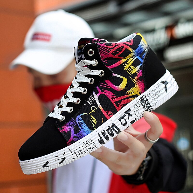 Printemps automne hommes femmes baskets chaussures décontractées Couples bottes chaussures en toile haut de gamme Hip Hop rue Camouflage bottes