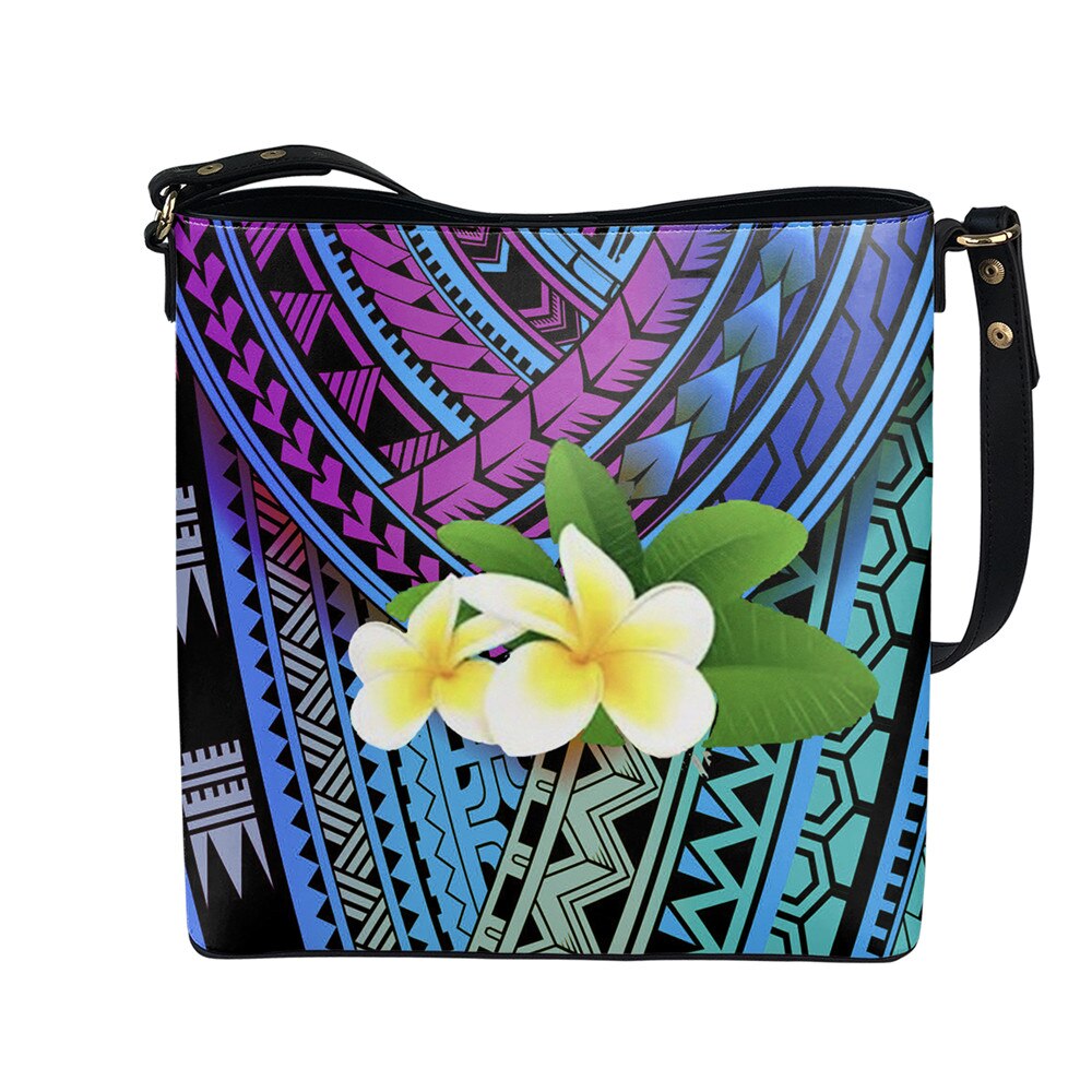 FORUDESIGNS Hawaiian Polynesian Tribal Hibiscus Flower Women's Bag Handbag Casual Tote Shoulder Bags Ethnic Purse: POCA279D61