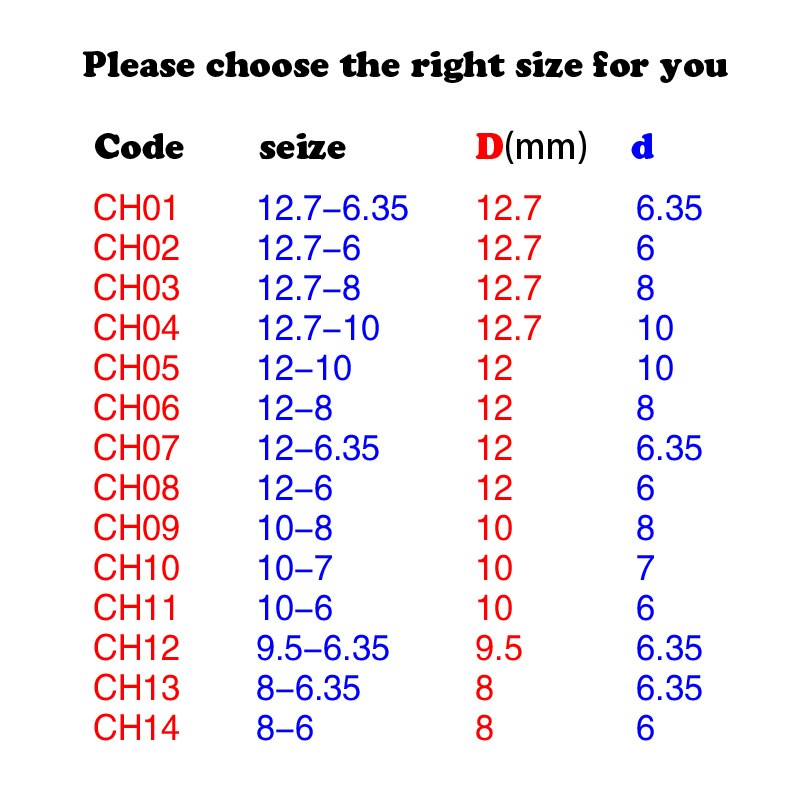 Tige de pince d'adaptateur de haute précision, outil de routeur, 12.7mm changement à 6.35mm/ 8-6.35/ 8-6/ 12.7-8mm 6mm taille 1 pièces