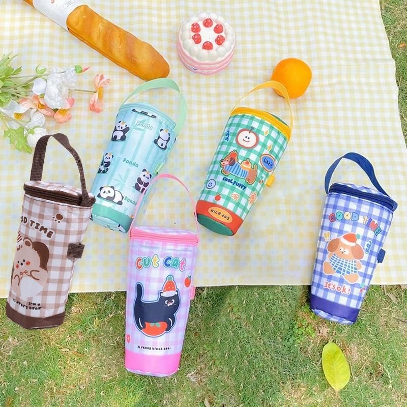Bolsa de mano portátil para té de la leche, bolsa de preservación del calor, cubierta de taza aislada, bolsa para paraguas, bolso, accesorios para bebidas y acampada