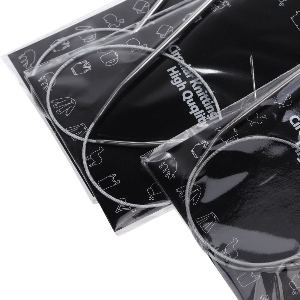 11 unids/set de agujas de tejer circulares de acero inoxidable de 43 cm, agujas circulares para tejer, herramientas, agujas para tejer, herramientas de costura