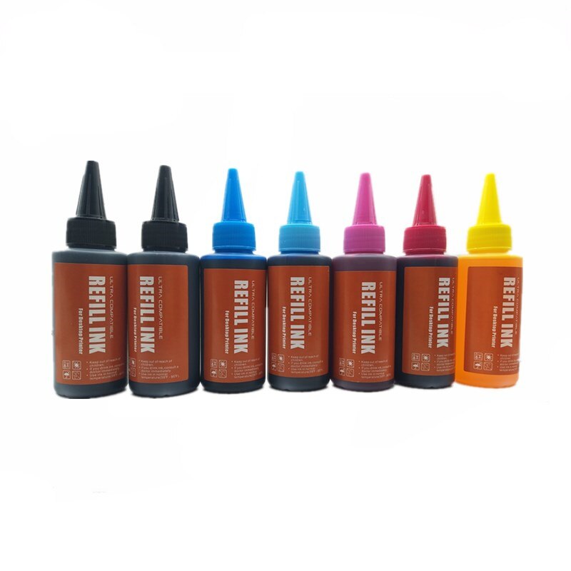 Equipo especial Premium de recarga de tinta para EPSON 700W 710W 720WD 730WD 800FW 810FW 820FWD 830FWD impresora de inyección de tinta: 1SET 1BK 7X100ML