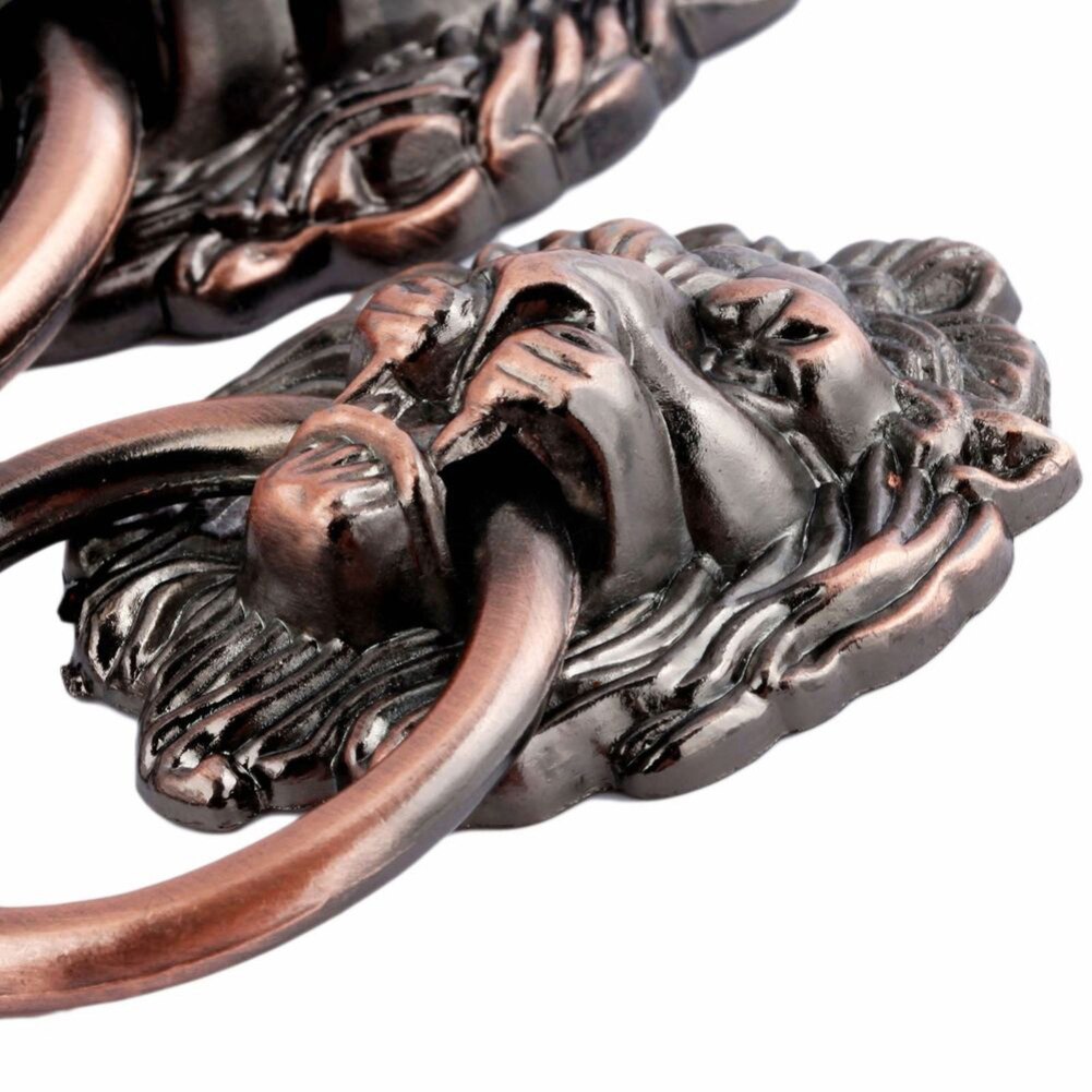 Antieke Leeuw Deurgrepen Deurklopper Leeuw Hout Deurgrepen En Knoppen Voor Thuis Vintage Brons Chinese Stijl