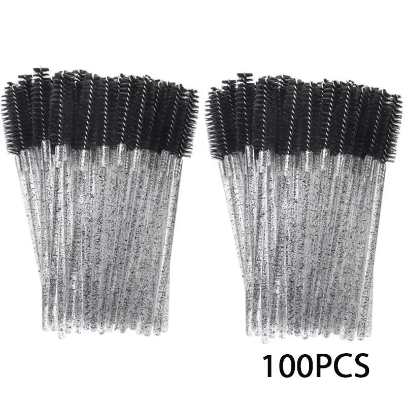 100PCS Mascara Spoolies Disposable Eyelash & Eyebrow Brushes for Salon, Extension & Makeup eyelash extension supplies: Beige