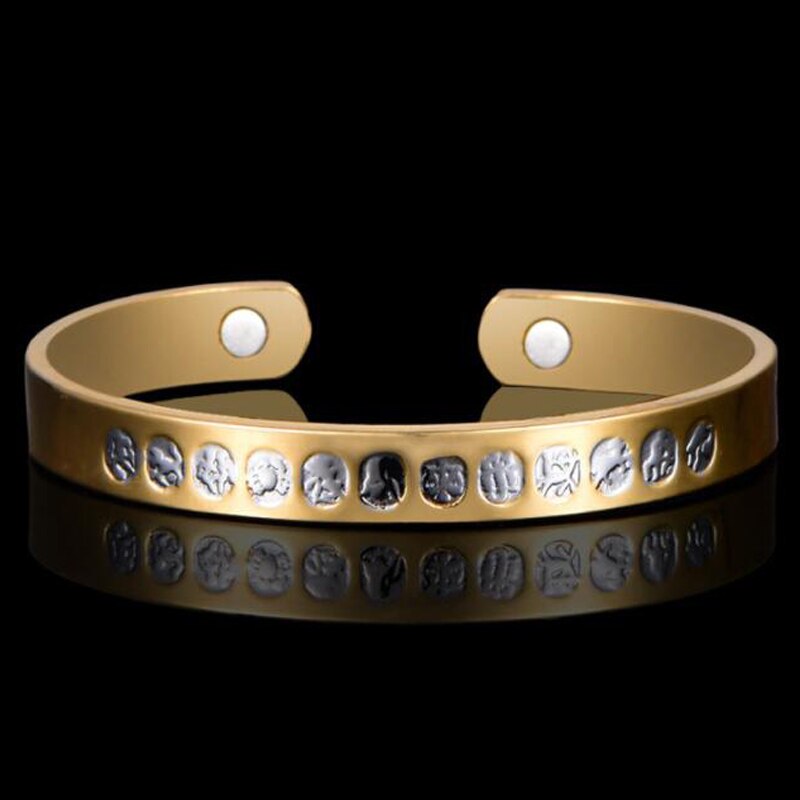 ! 100% Copper &quot;only Love You&quot; Bangle6 Magnets Health Balance Magnetic Bracelet Bangles for Mens/ Women: Constellation-2