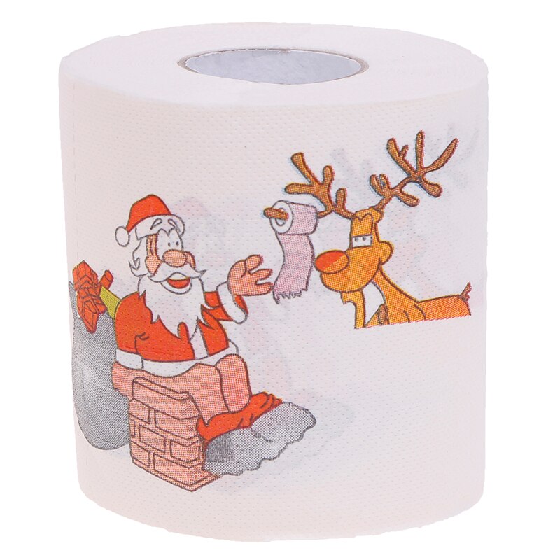Rollo de papel higiénico navideño para el hogar, Papá Noel, papel higiénico, suministros de Navidad, decoración navideña, servilleta de mesa: B