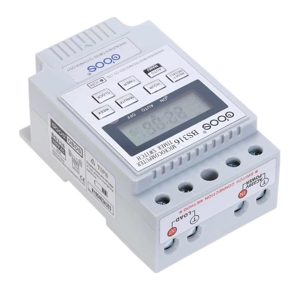 Interrupteur de minuterie numérique, AC 220V 50HZ/60HZ 25a, Rail Din, KG316T,