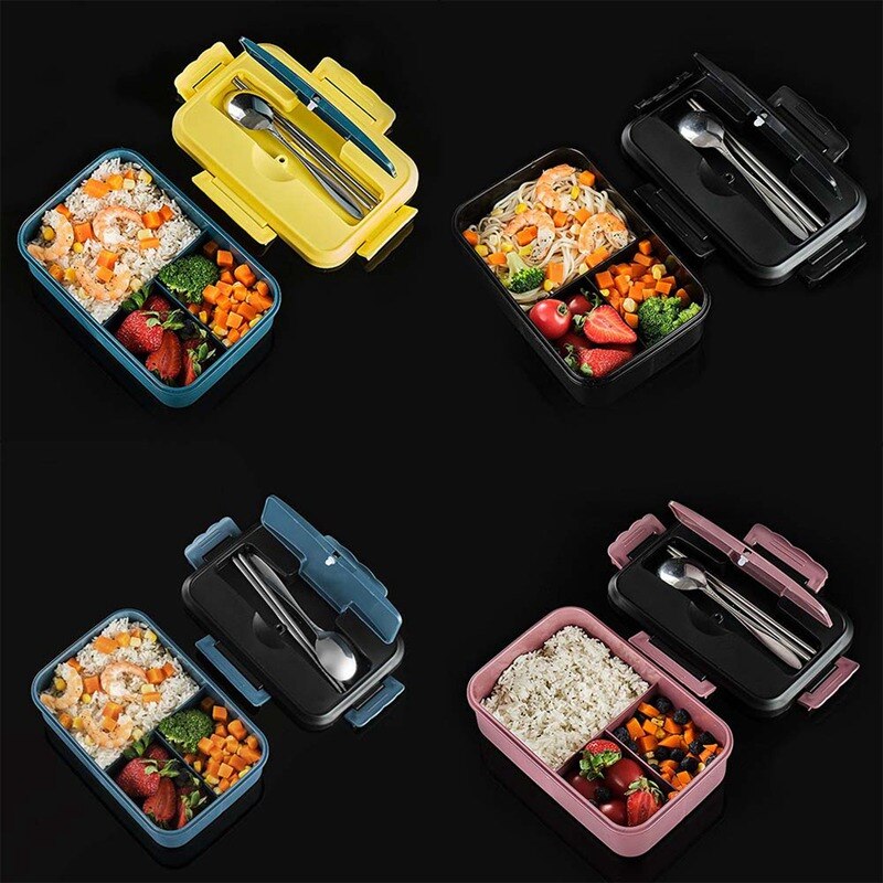 Japanese-style Plastic Lunch Box For Kids Sealed Student Lunch Box Adult With Lid Fast-food box Microwave Oven Heating Bento Box