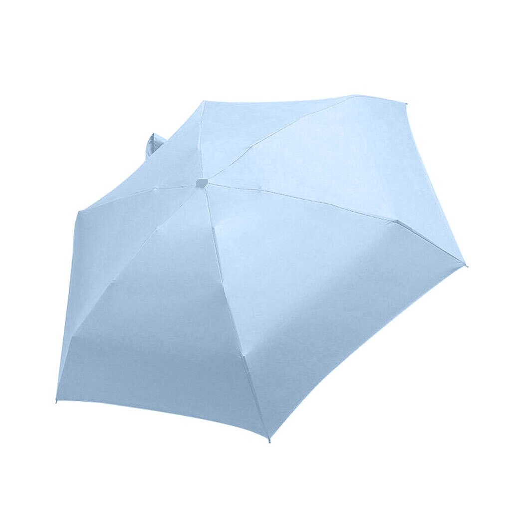 45#  kvinnor lyxigt lättviktsparaply svart beläggning parasoll 5- faldigt solregnparaply unisex reseskyddad ficka miniparaply