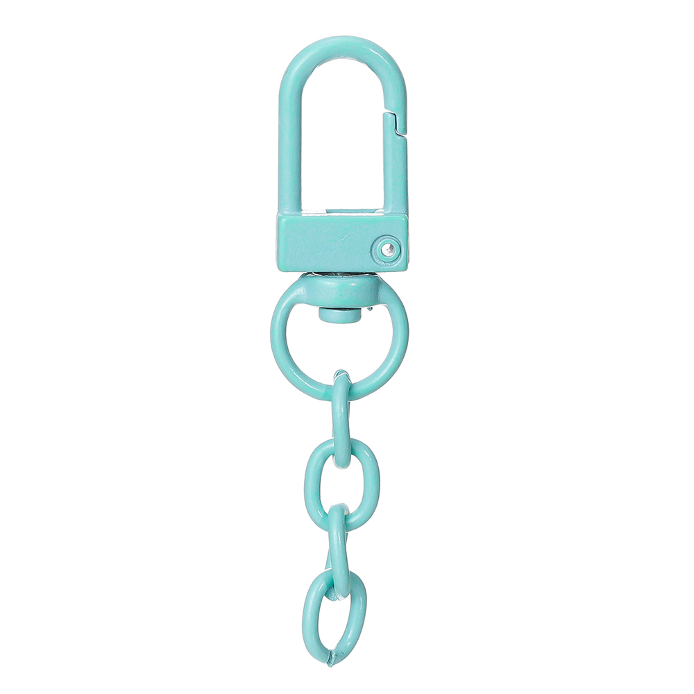 10pcs/lot Keyring Lobster Clasp Spring Buckle With Chains Colored Keychains For DIY Jewelry Making Key Ring Hooks Bags Buckle: WHITE