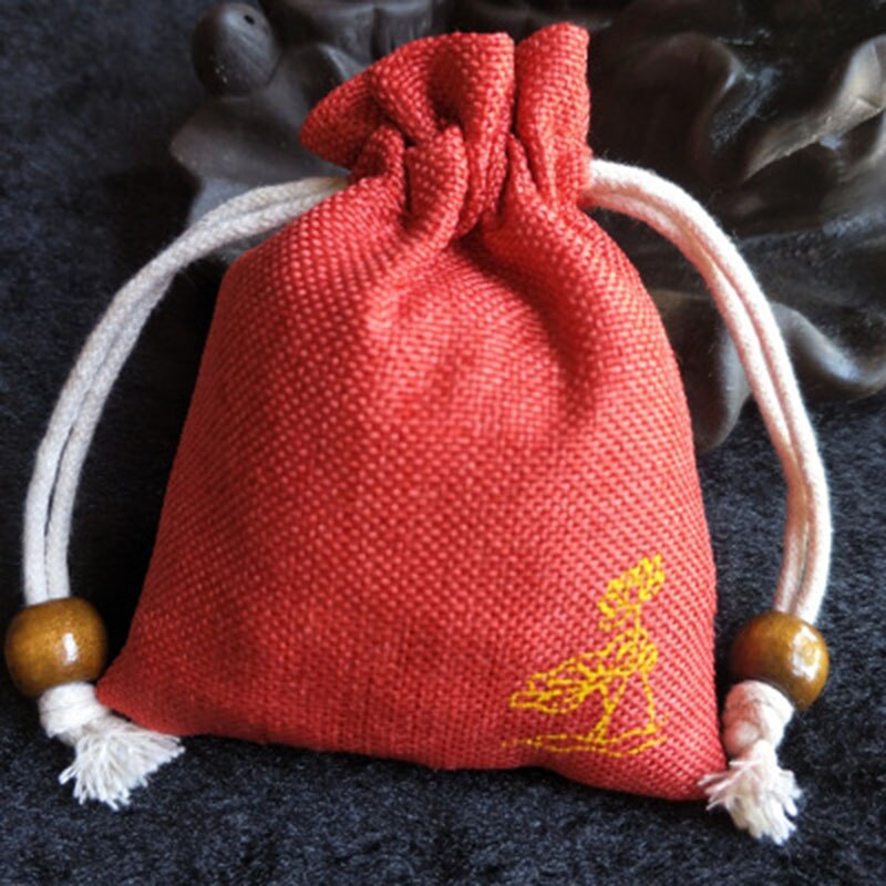 Sac de rangement en toile de Jute de Style chinois, sac , pochette à cordon, emballage de bijoux, bonbons, thé, divers sacs, organisateur de voyage