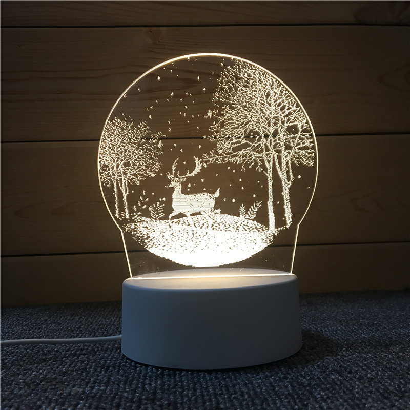 3D Illusion visuelle veilleuse visuelle créative LED lampe de bureau changement USB alimenté pour les enfants