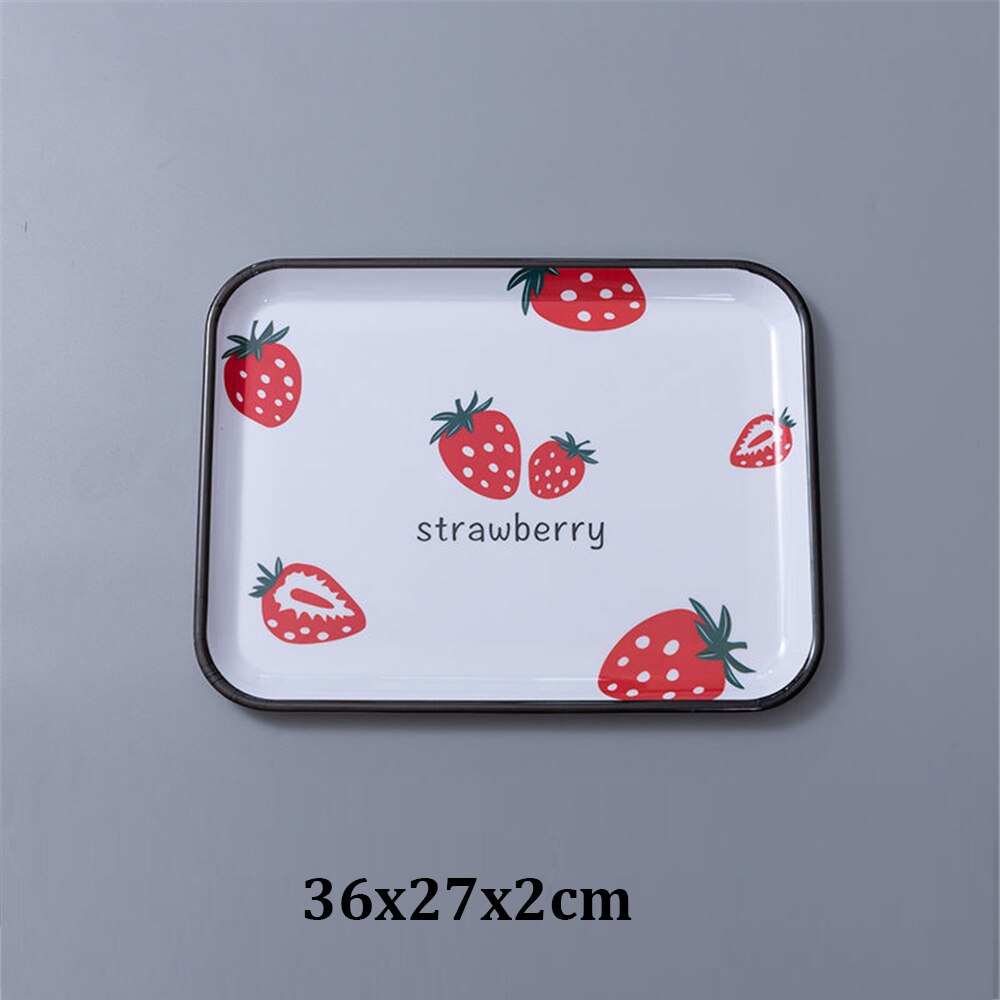 Thee Ontbijt Brood Snack Opslag Trays Plastic Dessert Dienblad Vierkante Accessoires Cosmetica Schotel: Straw36x27x2cm