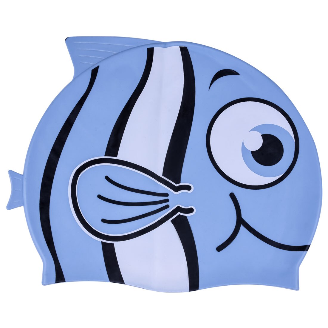 Gorros de natación con dibujos animados para niños, gorro de piscina impermeable, protección para las orejas, sombrero de buceo de silicona para niño y niña: Blue