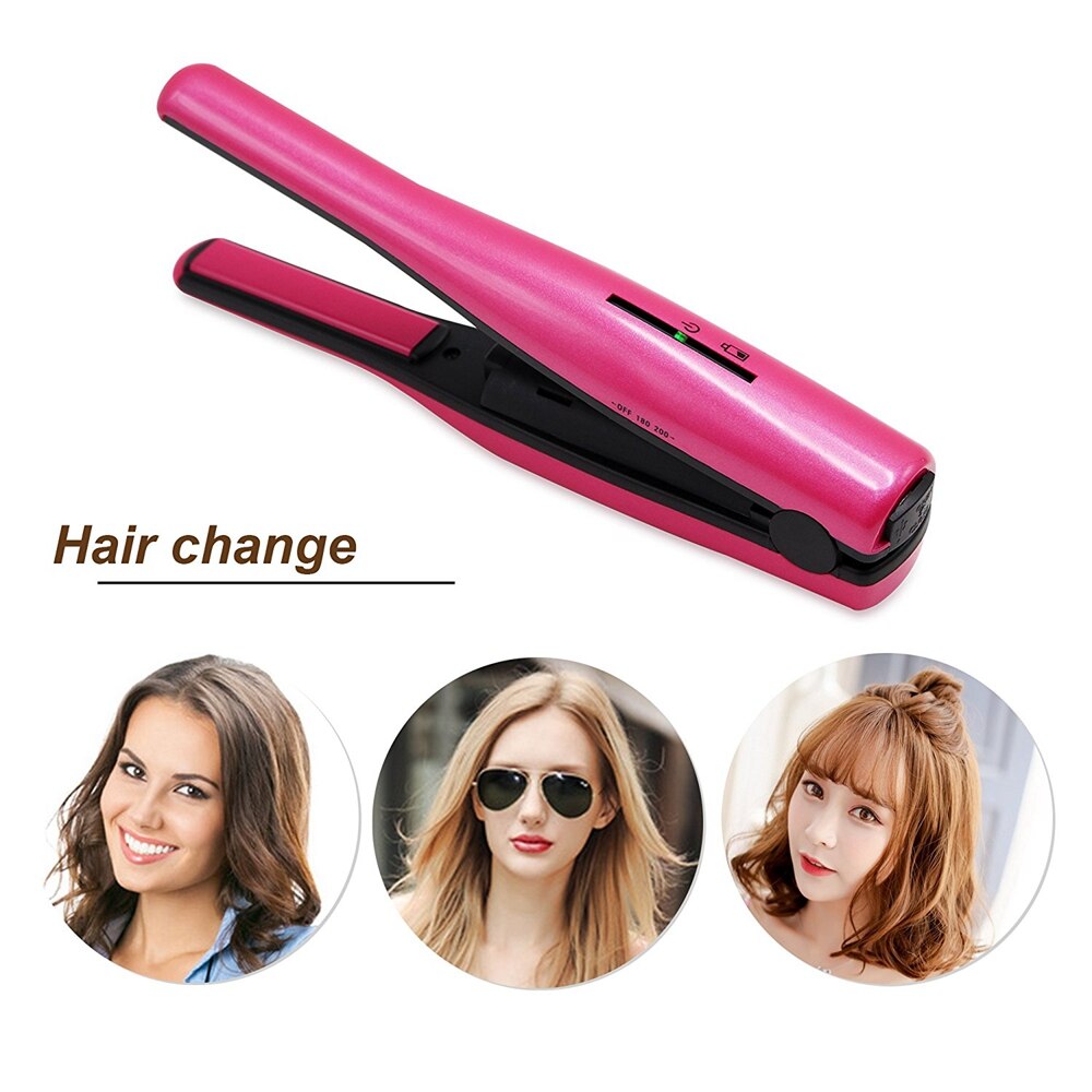 Madami batería recargable portátil de iones de litio 2200mAh Mini plancha de pelo inalámbrica plancha de cerámica plancha rizadora de pelo