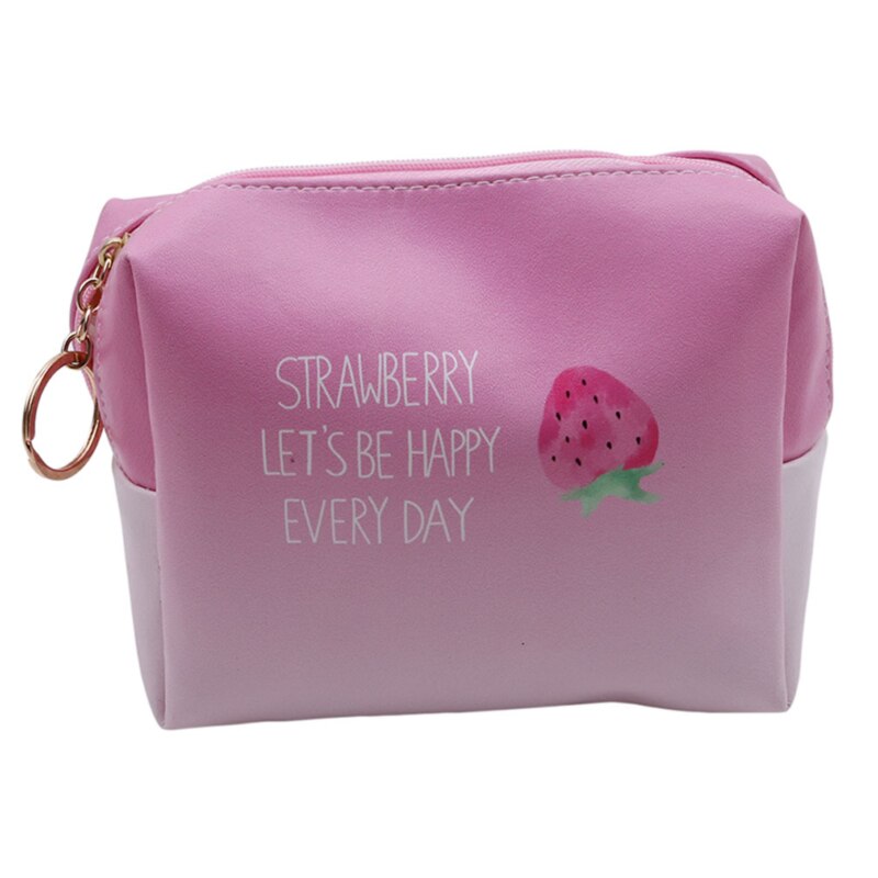 Trousse de toilette coréenne à motif fraise, grande capacité, exquise, rangement, petite, fraîche et douce, avec boucle en métal, trousse de toilette portable: Une fraise