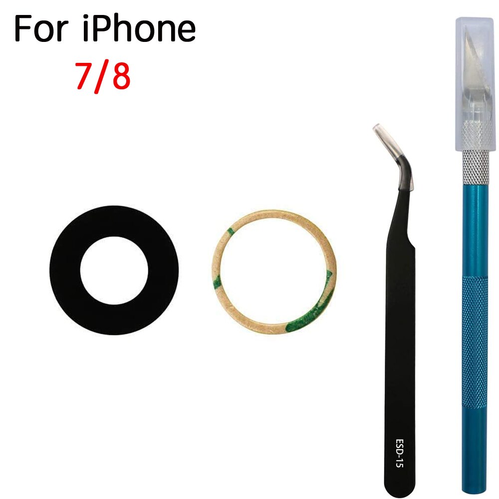 Achter Back Camera Glas Lens Cover Voor Iphone 6 6S 6SP 7 7P 8 Plus X Xr Xs 11 12 Pro Max Met Lijm En Reparatie Tools: 7 8