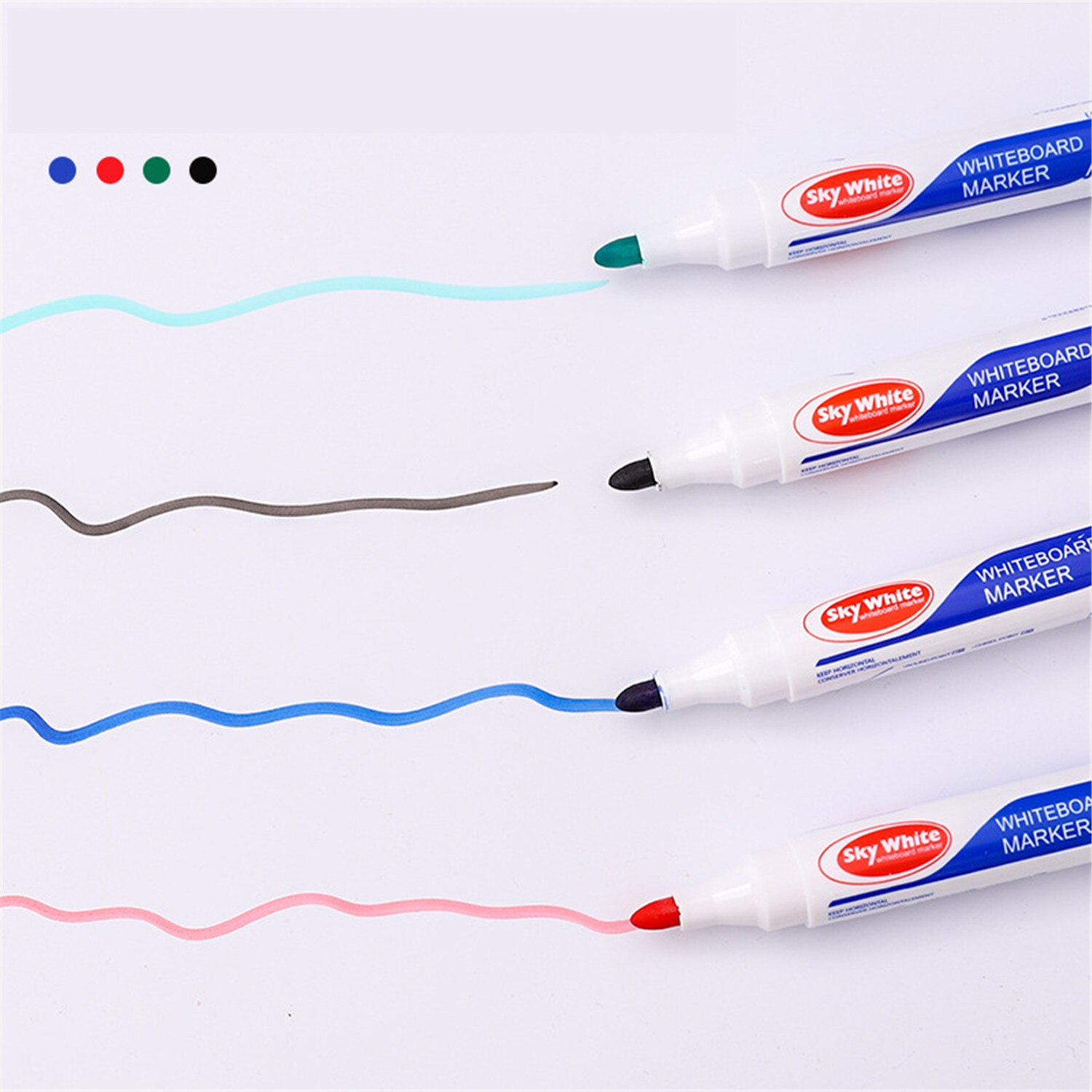 4pcs/set Whiteboard Pen Set Erasable Marker Pen for White Board Glass Kids Drawing Office Meeting School Teacher