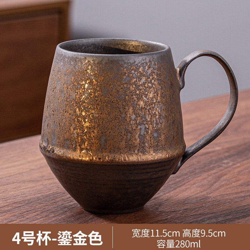 JIA GUI LUO-taza de café de cerámica hecha a mano de estilo japonés, taza de agua, taza de gres, taza de oficina, tazas de café, G094: 7