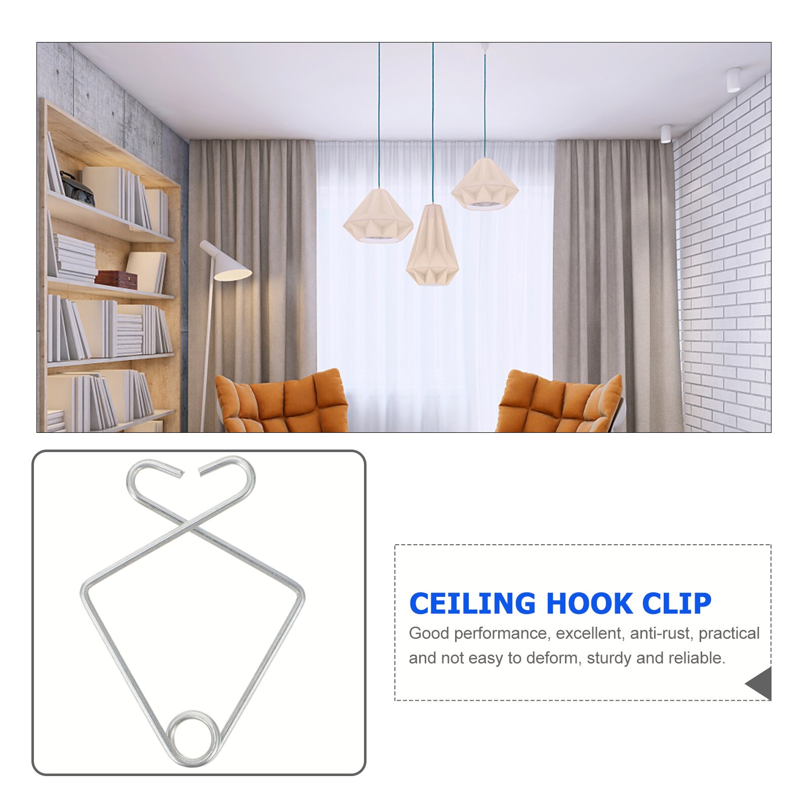 50pcs Ceiling Hook Clips Suspended Ceiling Tile Ceiling Clips for Office Party Home