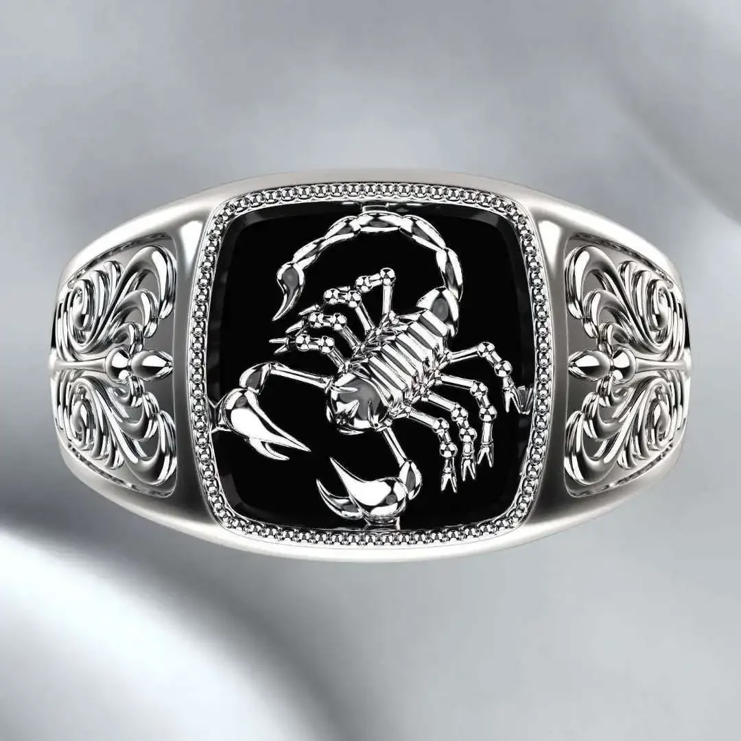 Huitan Viking Noordse Mythologie Giant Wolf Mannen Ring Defensie Totem Wolf Mode Hip Hop Rock Unisex Vinger Ring Punk